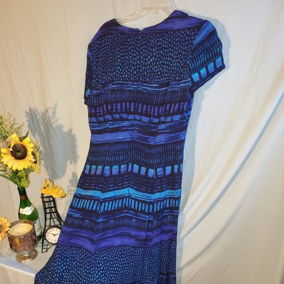 David Warren Maxi dress Size 12 Blue Stripe - Picture 4 of 5